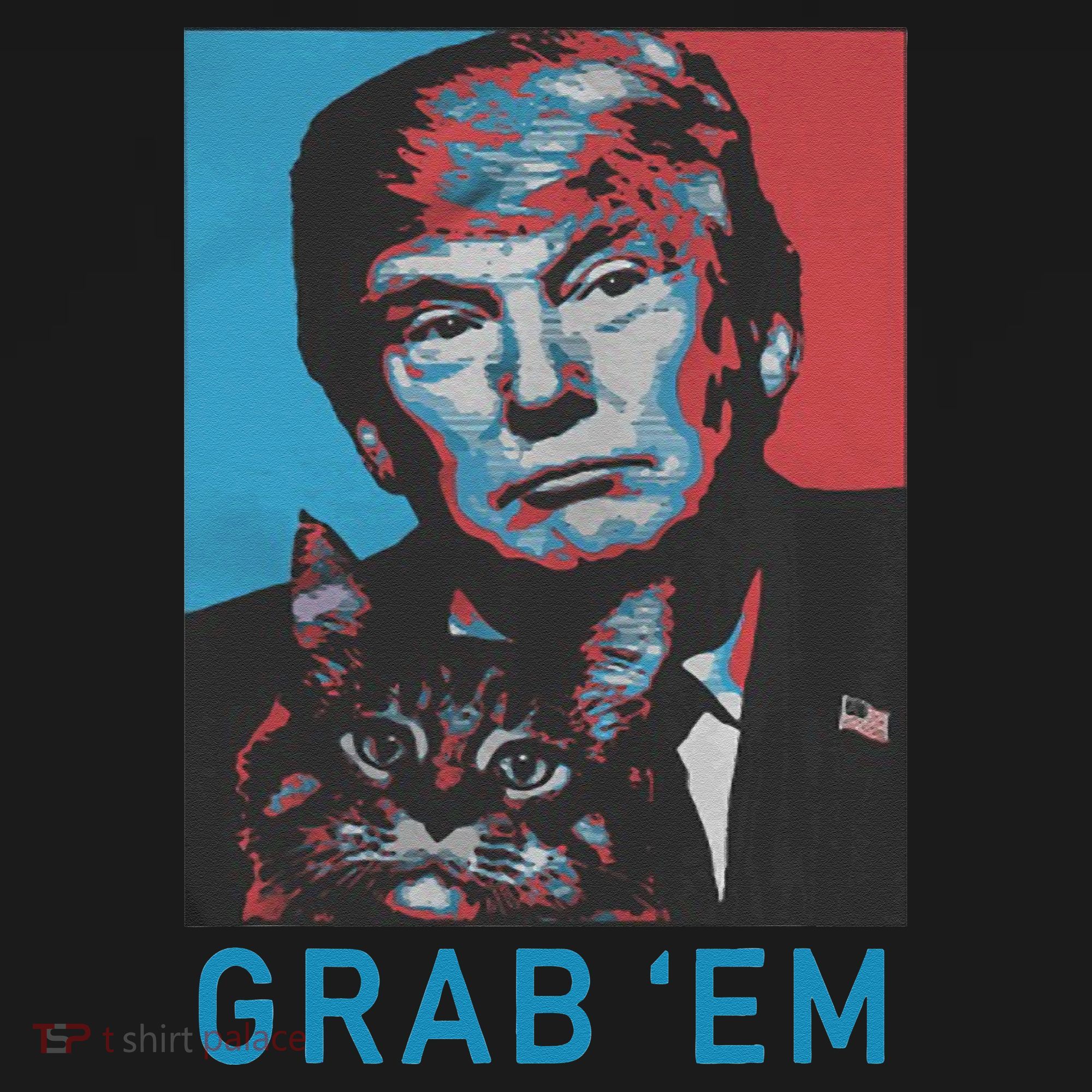 Funny Trump Cat Grab Em Vintage Retro Trump Gift T-Shirt