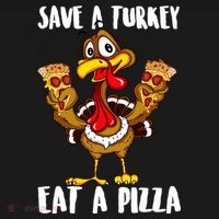 Funny Thanksgiving Costume Save A Turkey Eat A Pizza Backpack thumb 2