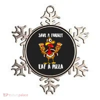 Funny Thanksgiving Costume Save A Turkey Eat A Pizza Ornament thumb 0