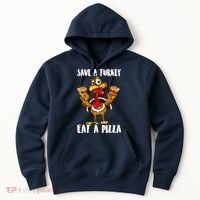 Funny Thanksgiving Costume Save A Turkey Eat A Pizza Hoodie thumb 0