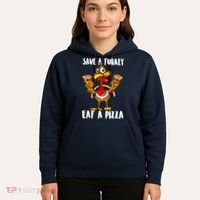 Funny Thanksgiving Costume Save A Turkey Eat A Pizza Hoodie thumb 5
