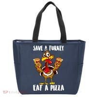Funny Thanksgiving Costume Save A Turkey Eat A Pizza Tote Bag thumb 0