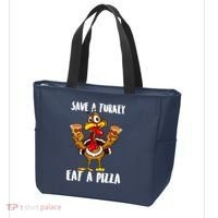 Funny Thanksgiving Costume Save A Turkey Eat A Pizza Tote Bag thumb 3