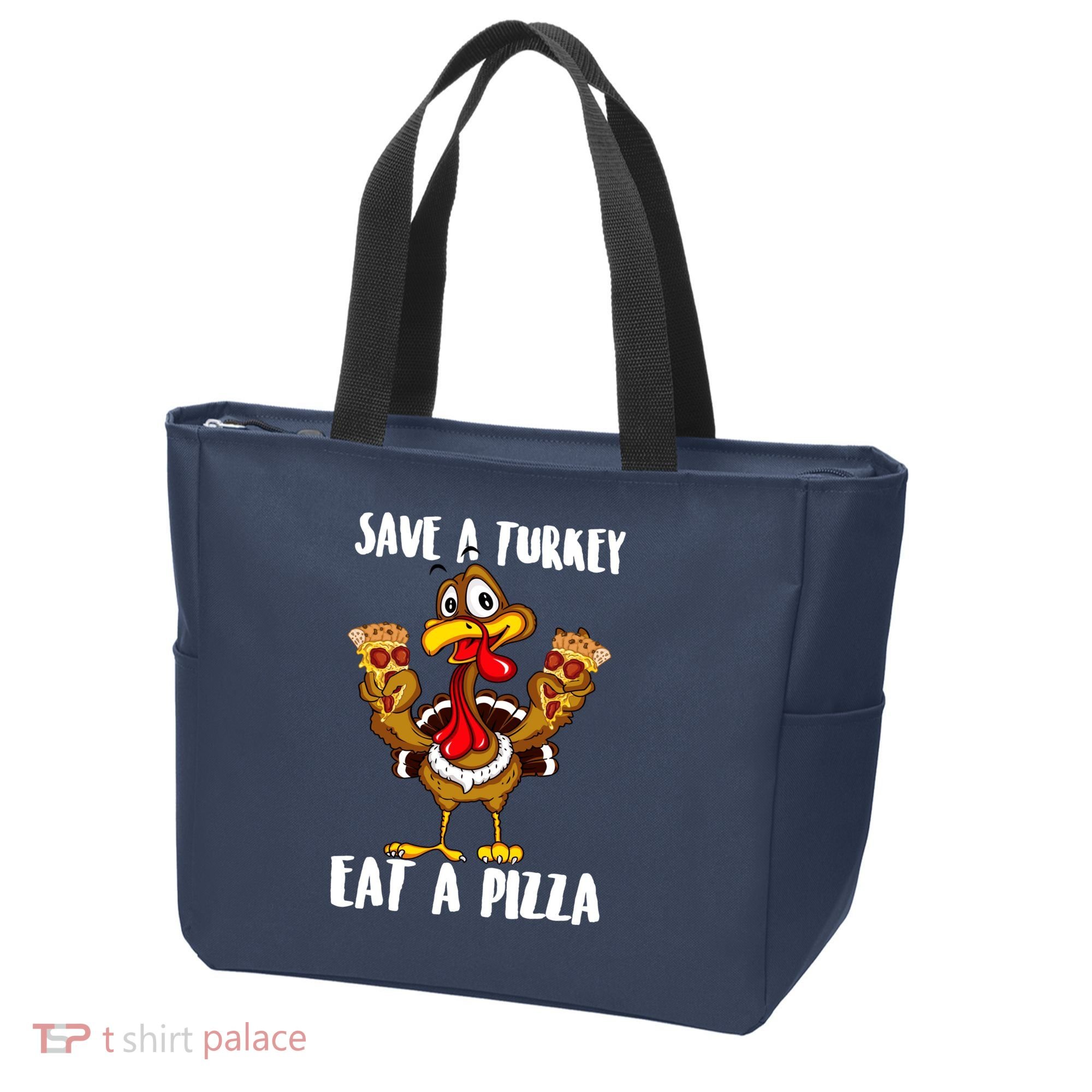 Funny Thanksgiving Costume Save A Turkey Eat A Pizza Tote Bag