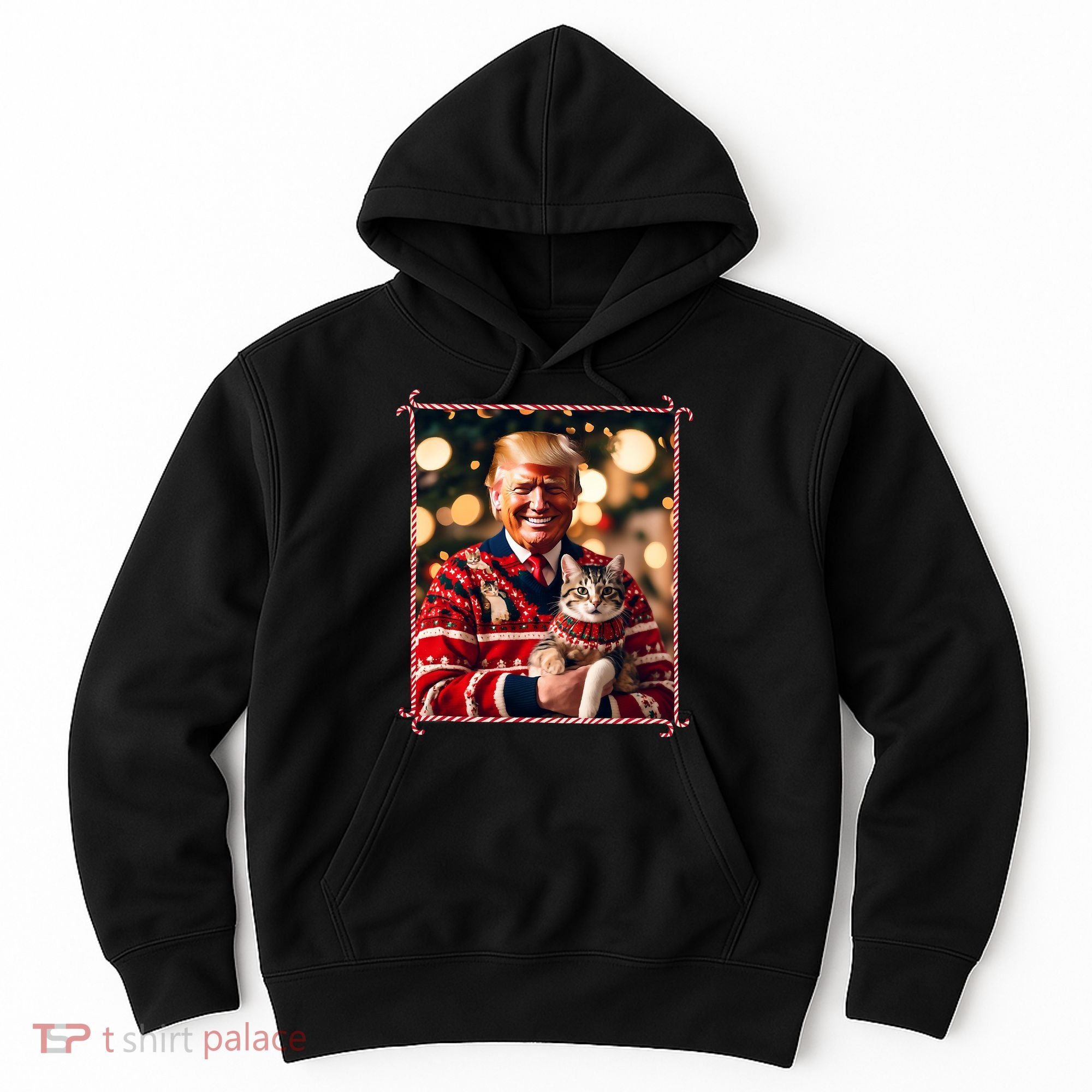Funny Trump Christmas Sweater For Cat Lovers Hoodie