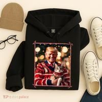 Funny Trump Christmas Sweater For Cat Lovers Hoodie thumb 4