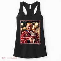 Funny Trump Christmas Sweater For Cat Lovers Women's Tank Top thumb 0