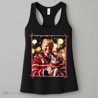 Funny Trump Christmas Sweater For Cat Lovers Women's Tank Top thumb 3