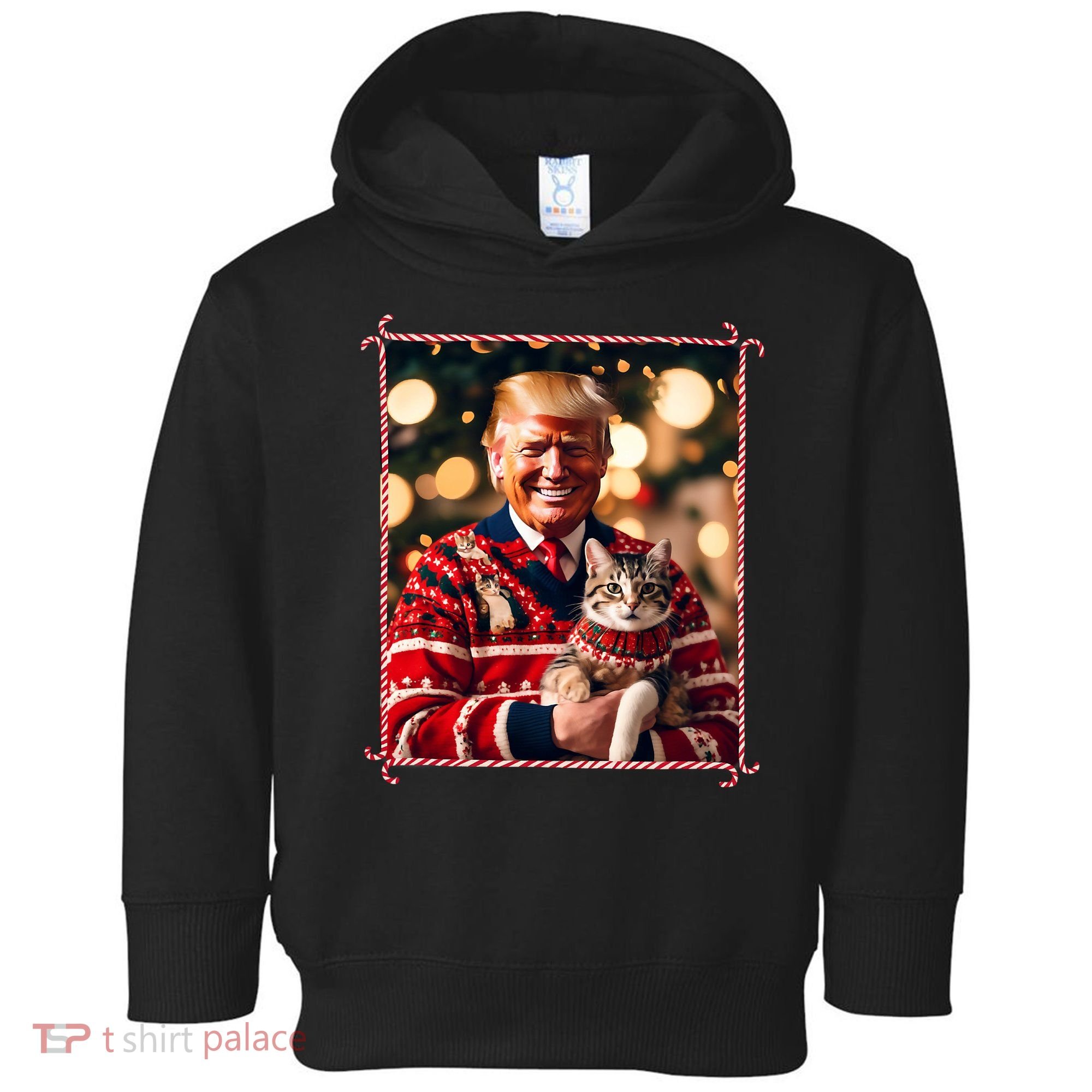 Funny Trump Christmas Sweater For Cat Lovers Toddler Hoodie