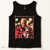 Funny Trump Christmas Sweater For Cat Lovers Tank Top thumb 2