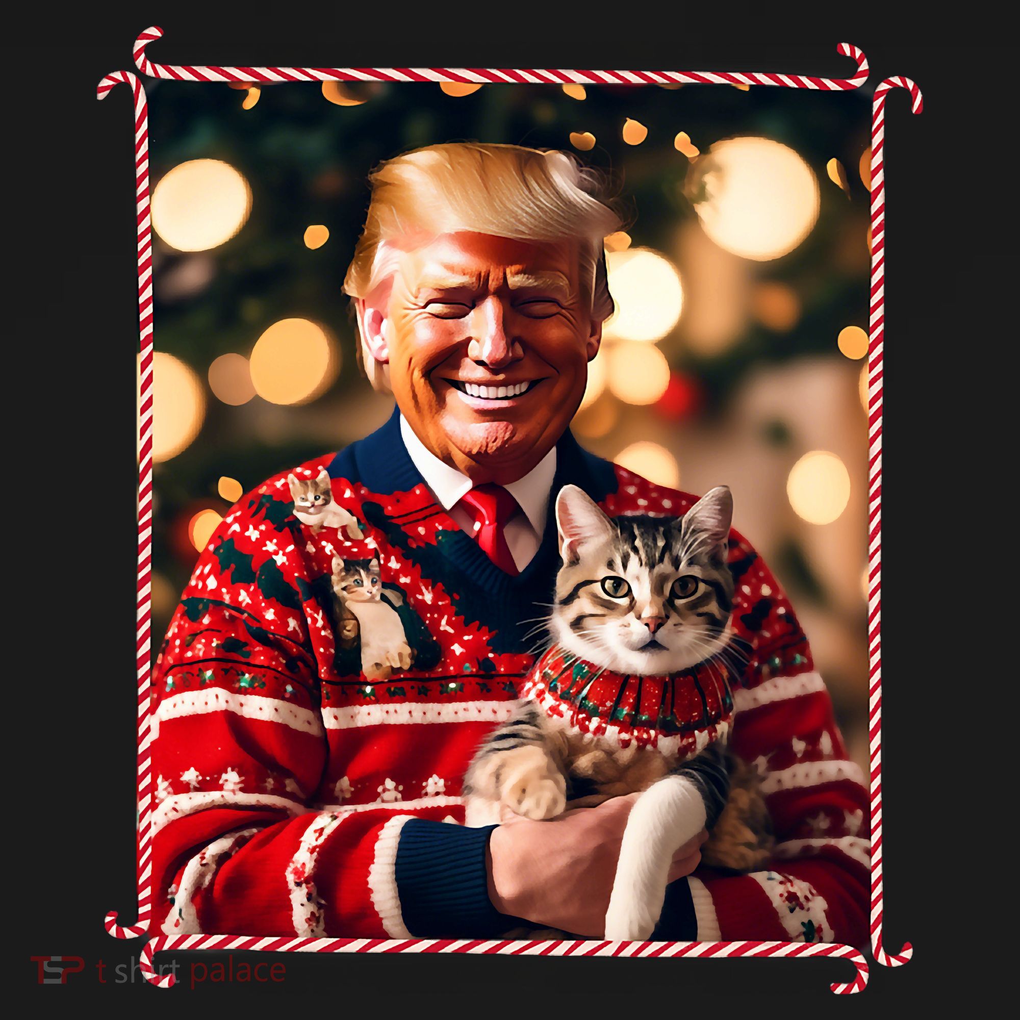 Funny Trump Christmas Sweater For Cat Lovers Visor