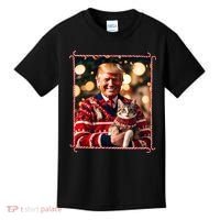 Funny Trump Christmas Sweater For Cat Lovers Kids T-Shirt thumb 0