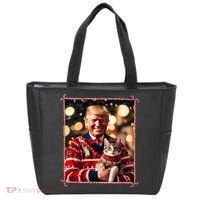 Funny Trump Christmas Sweater For Cat Lovers Tote Bag thumb 0