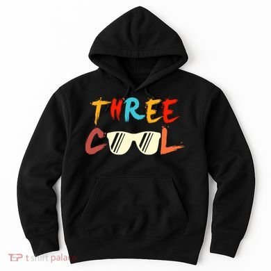 Funny Three Cool Glasses Years Old 3rd Birthday Anniversary Hoodie