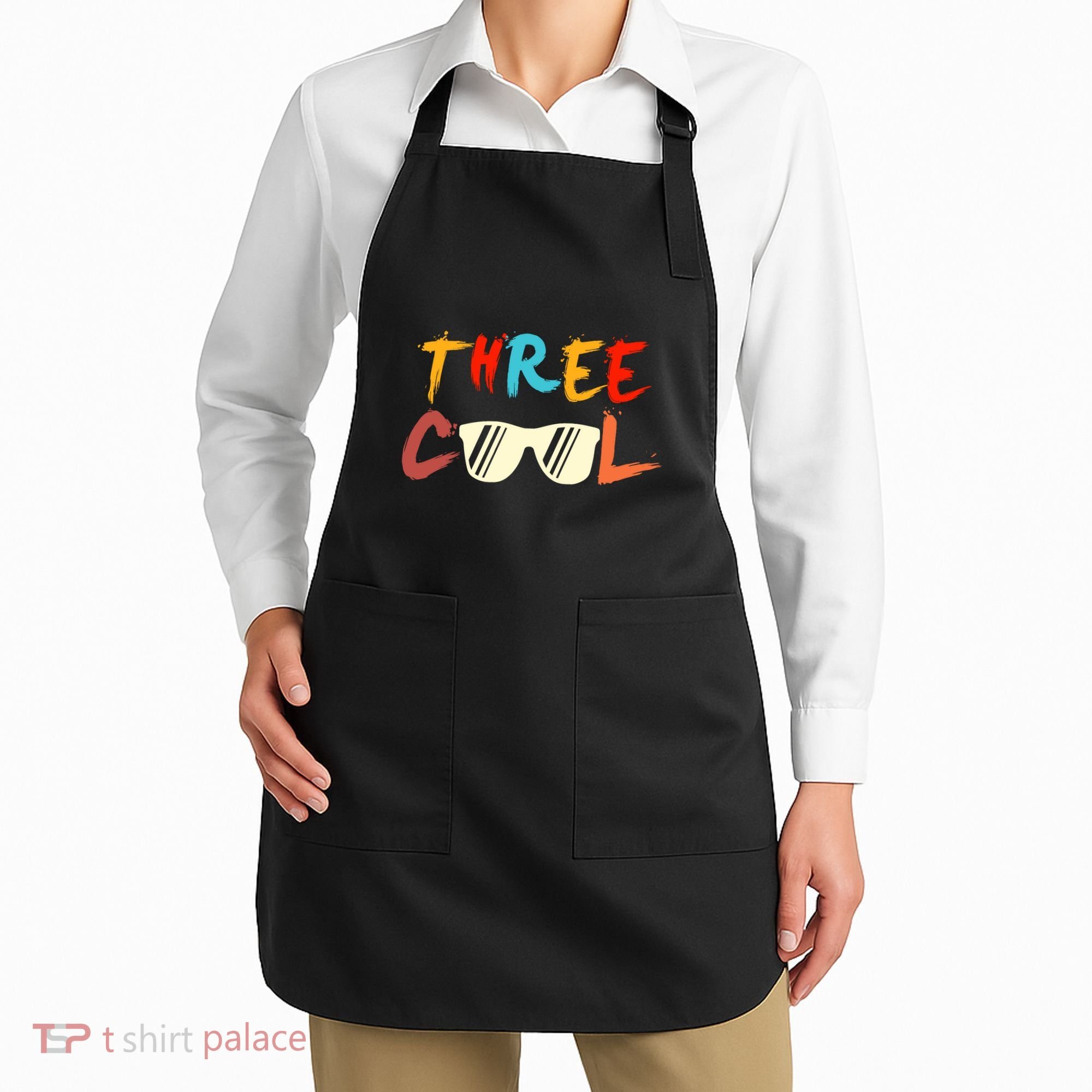 Funny Three Cool Glasses Years Old 3rd Birthday Anniversary Apron