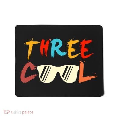 Funny Three Cool Glasses Years Old 3rd Birthday Anniversary Mousepad