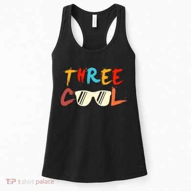 Funny Three Cool Glasses Years Old 3rd Birthday Anniversary Women's Tank Top