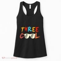 Funny Three Cool Glasses Years Old 3rd Birthday Anniversary Women's Tank Top thumb 0