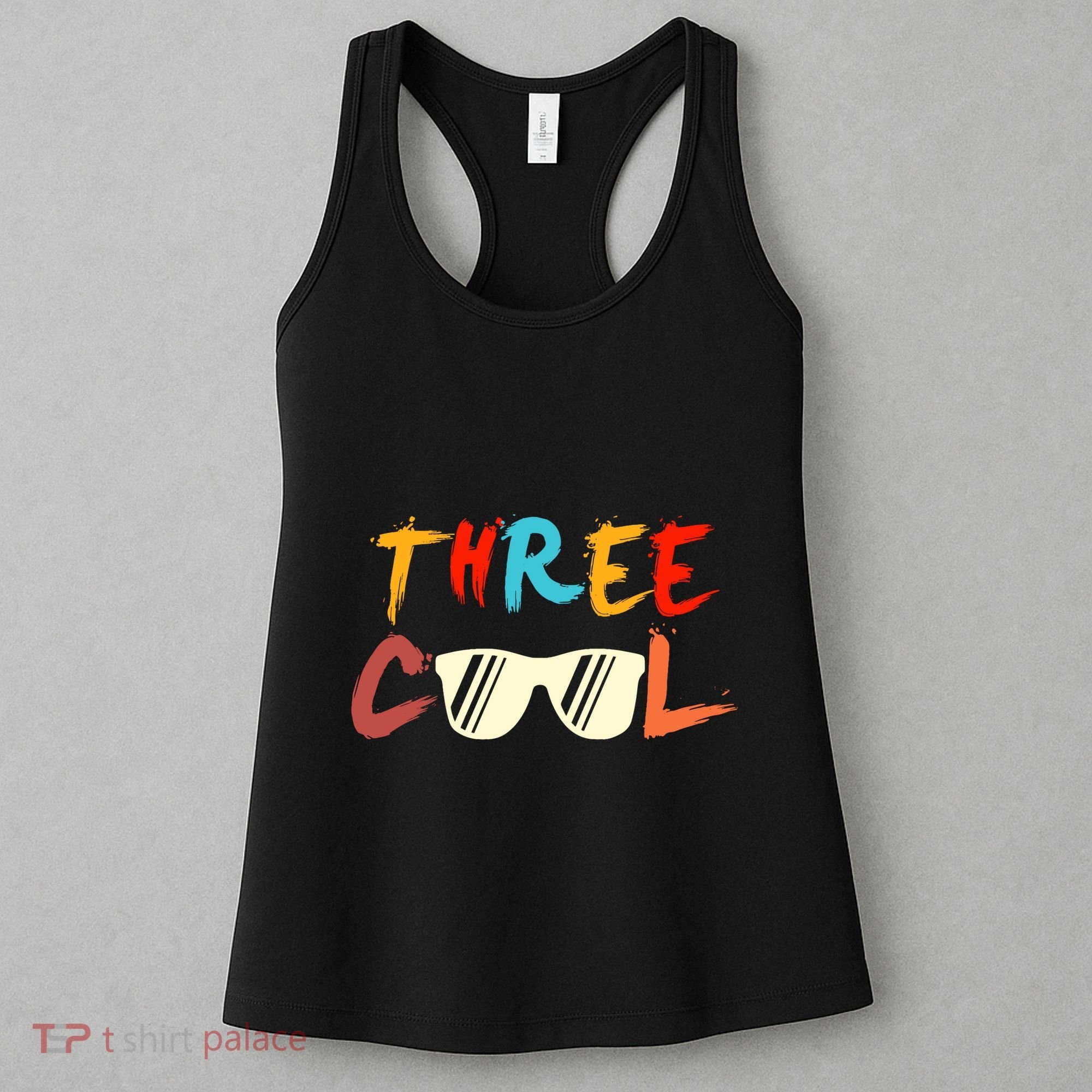 Funny Three Cool Glasses Years Old 3rd Birthday Anniversary Women's Tank Top