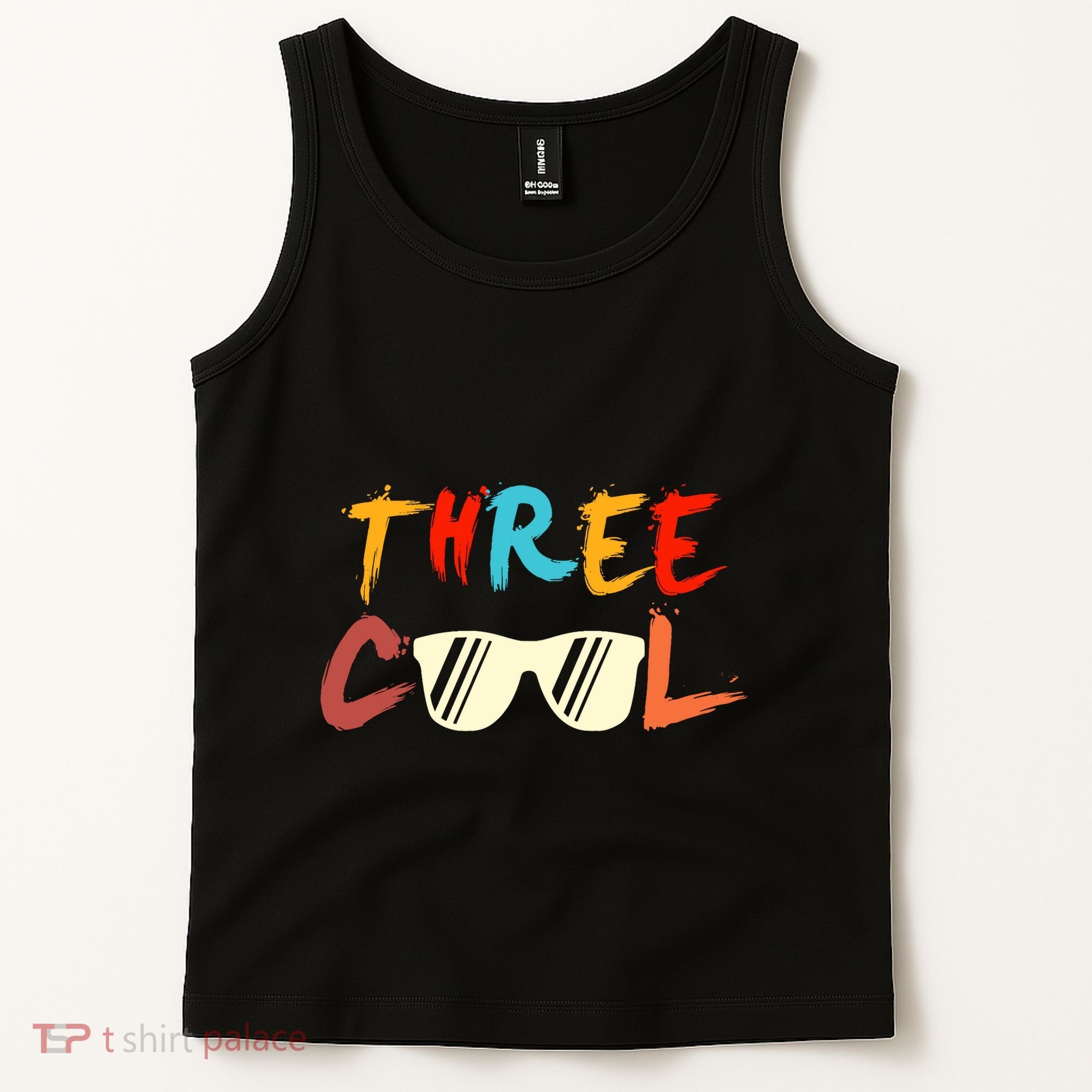 Funny Three Cool Glasses Years Old 3rd Birthday Anniversary Tank Top