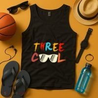 Funny Three Cool Glasses Years Old 3rd Birthday Anniversary Tank Top thumb 4