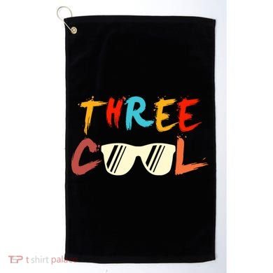 Funny Three Cool Glasses Years Old 3rd Birthday Anniversary Golf Towel