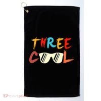 Funny Three Cool Glasses Years Old 3rd Birthday Anniversary Golf Towel thumb 0