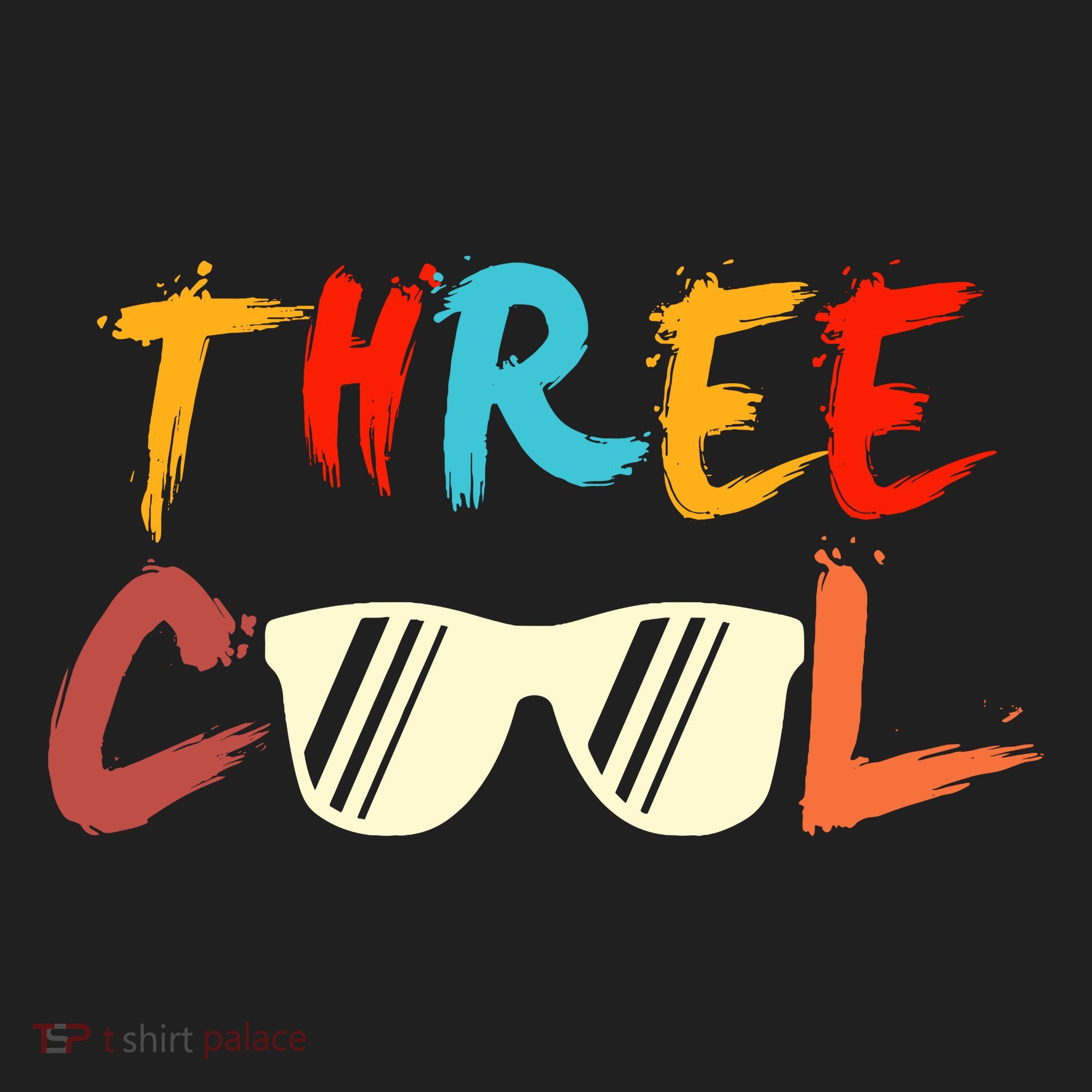 Funny Three Cool Glasses Years Old 3rd Birthday Anniversary Golf Towel