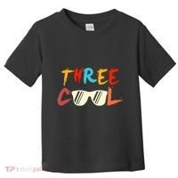 Funny Three Cool Glasses Years Old 3rd Birthday Anniversary Toddler T-Shirt thumb 0