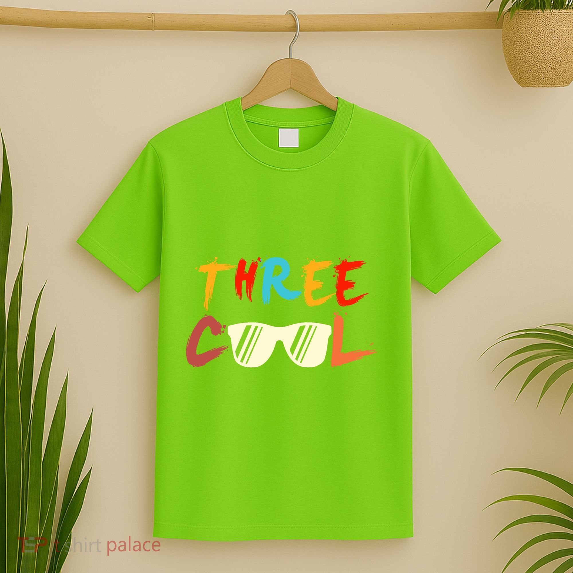 Funny Three Cool Glasses Years Old 3rd Birthday Anniversary T-Shirt