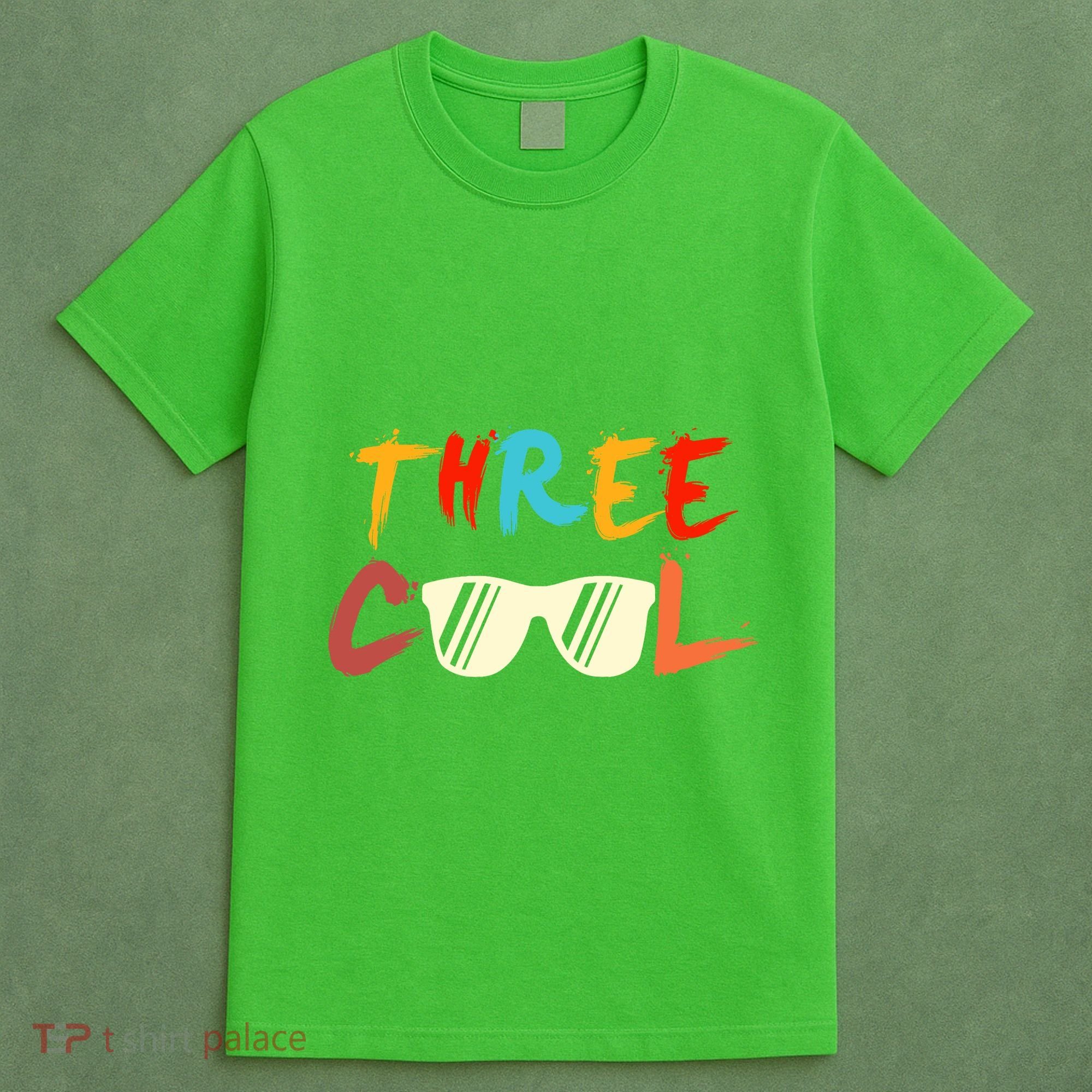 Funny Three Cool Glasses Years Old 3rd Birthday Anniversary T-Shirt