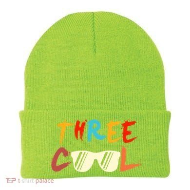 Funny Three Cool Glasses Years Old 3rd Birthday Anniversary Beanie