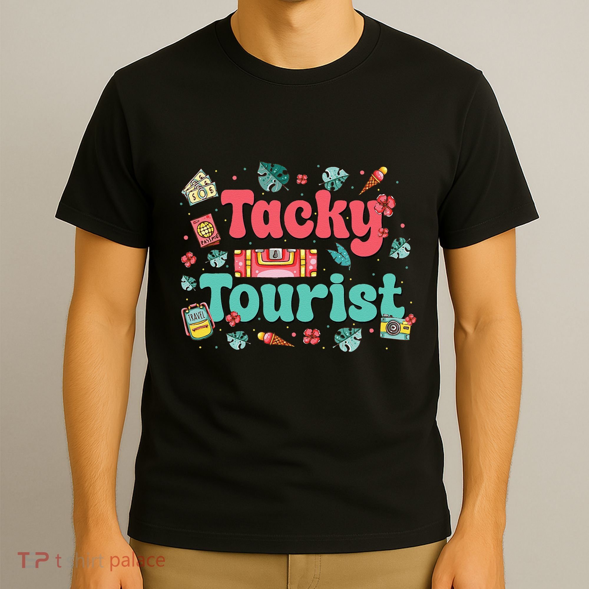 Funny Tourist Costume Tie Dye Tacky Traveler Tacky Tourist Gift T-Shirt