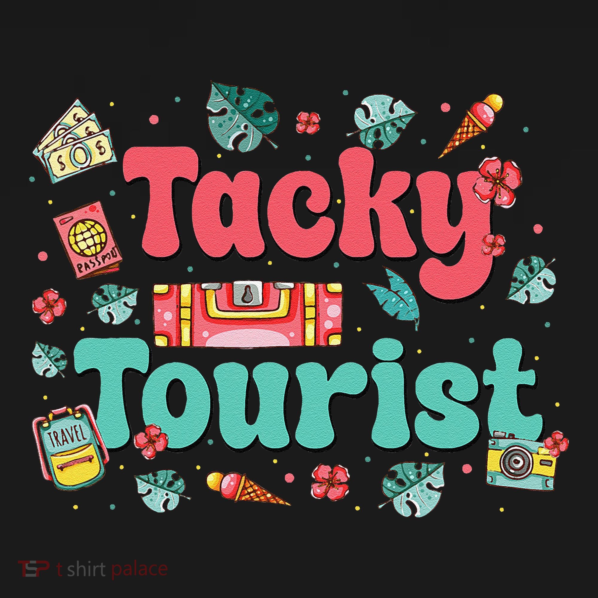 Funny Tourist Costume Tie Dye Tacky Traveler Tacky Tourist Gift Women's Hoodie