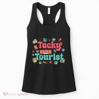 Funny Tourist Costume Tie Dye Tacky Traveler Tacky Tourist Gift Women's Tank Top thumb 0