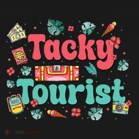 Funny Tourist Costume Tie Dye Tacky Traveler Tacky Tourist Gift Women's Tank Top thumb 5