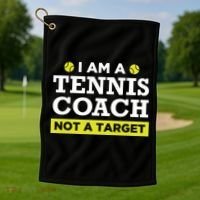 Funny Tennis Coach Gift Not A Target Golf Towel thumb 1