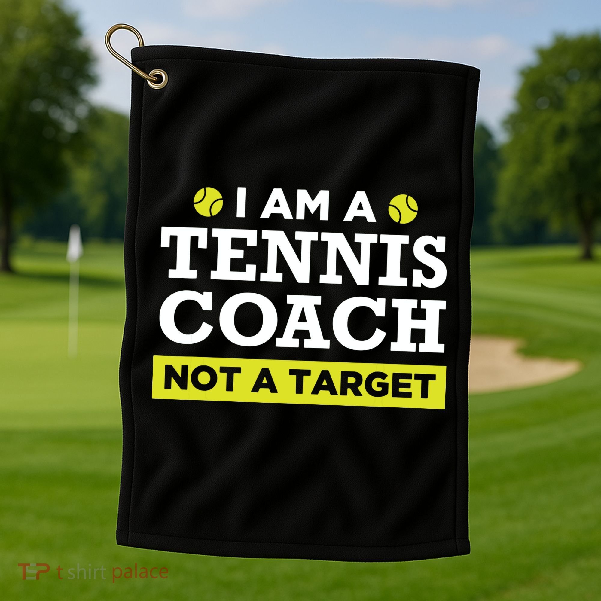 Funny Tennis Coach Gift Not A Target Golf Towel