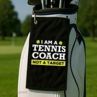 Funny Tennis Coach Gift Not A Target Golf Towel thumb 2