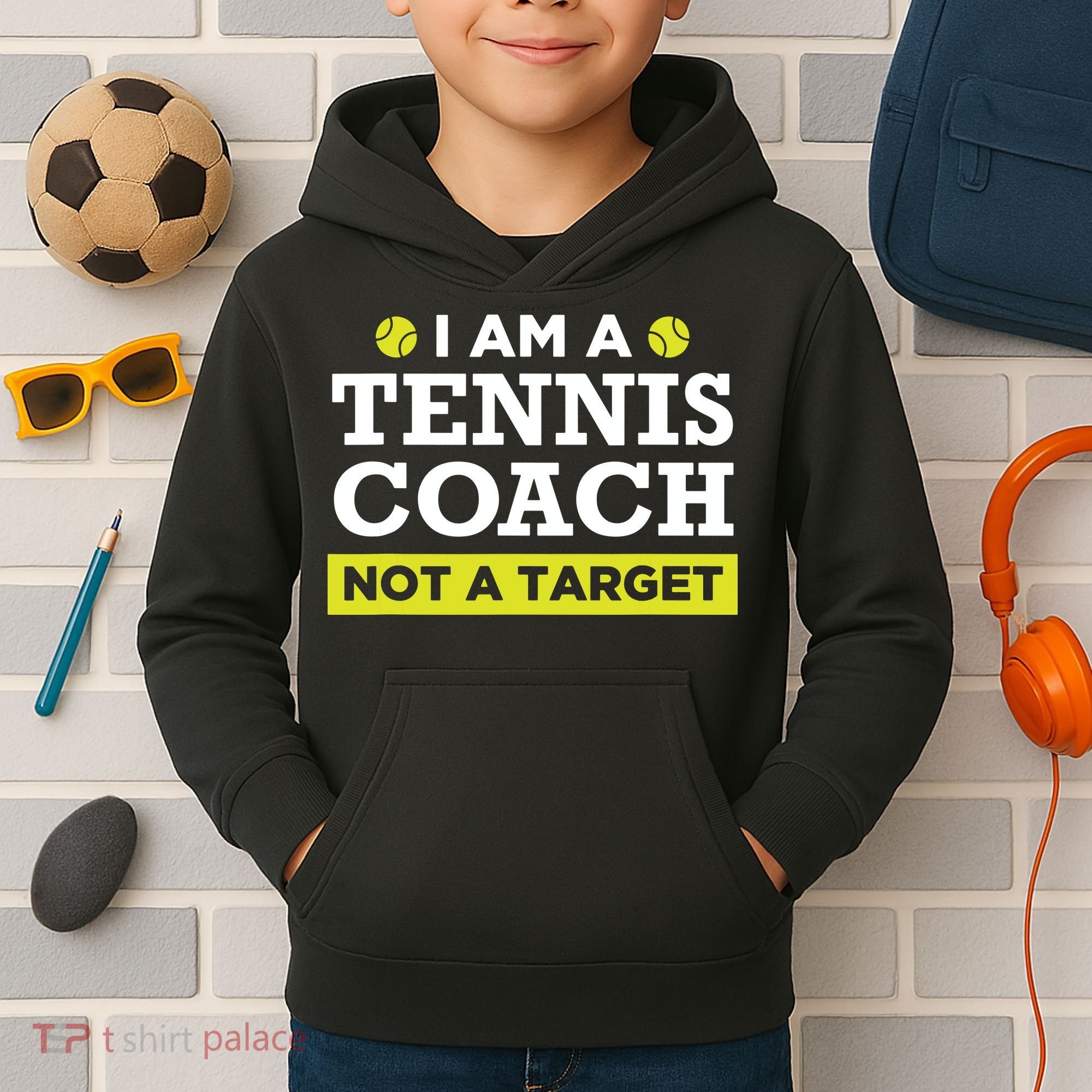 Funny Tennis Coach Gift Not A Target Kids Hoodie