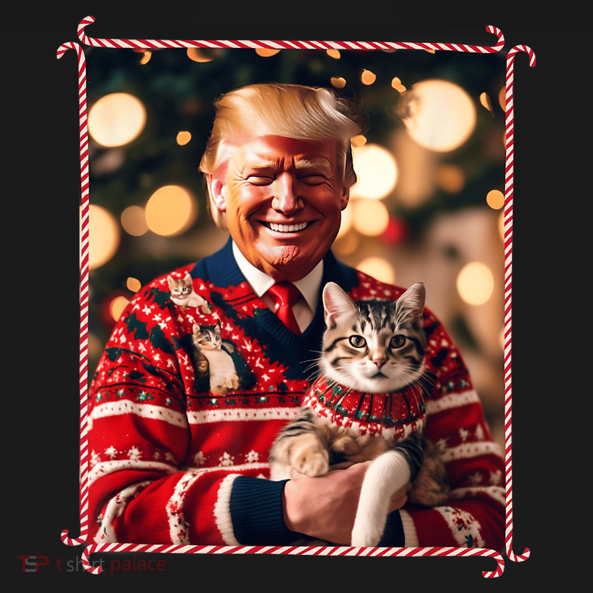 Funny Trump Christmas Sweater For Cat Lovers Long Sleeve Shirt