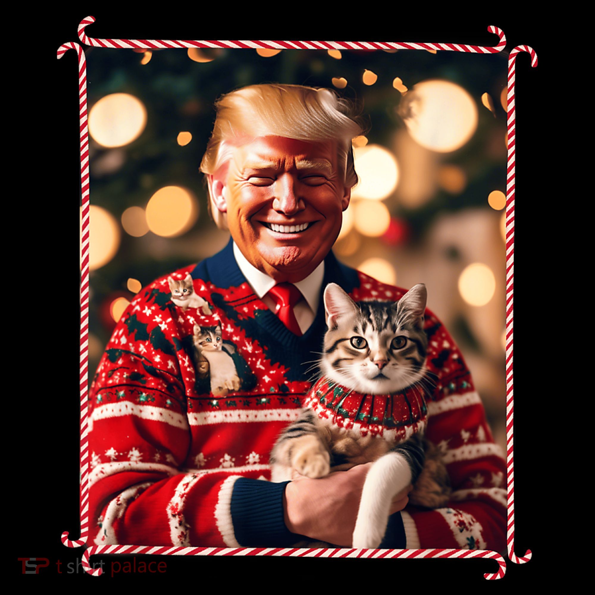 Funny Trump Christmas Sweater For Cat Lovers Women's Hoodie
