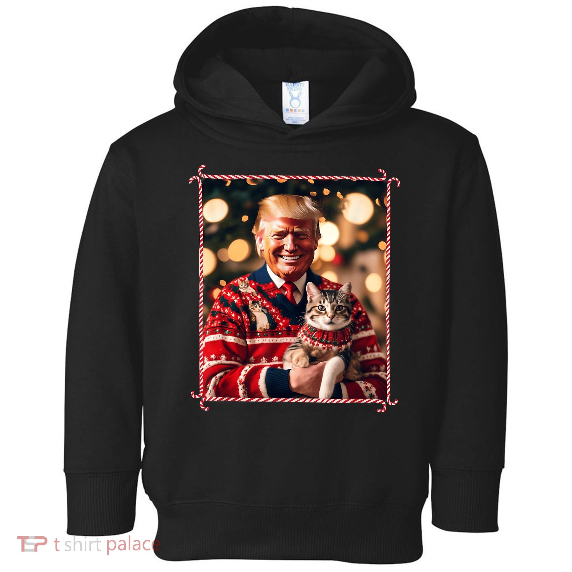 Funny Trump Christmas Sweater For Cat Lovers Toddler Hoodie