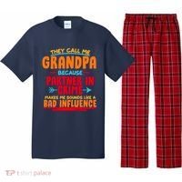 Funny They Call Me Grandpa Partner In Crime Makes Me Sound Like A Bad Influence Pajama Set thumb 0