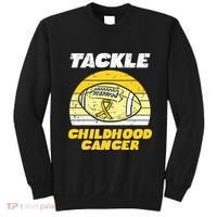 Football Tackle Childhood Cancer Retro Awareness Ribbon Sweatshirt thumb 0