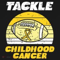 Football Tackle Childhood Cancer Retro Awareness Ribbon Women's Hoodie thumb 2