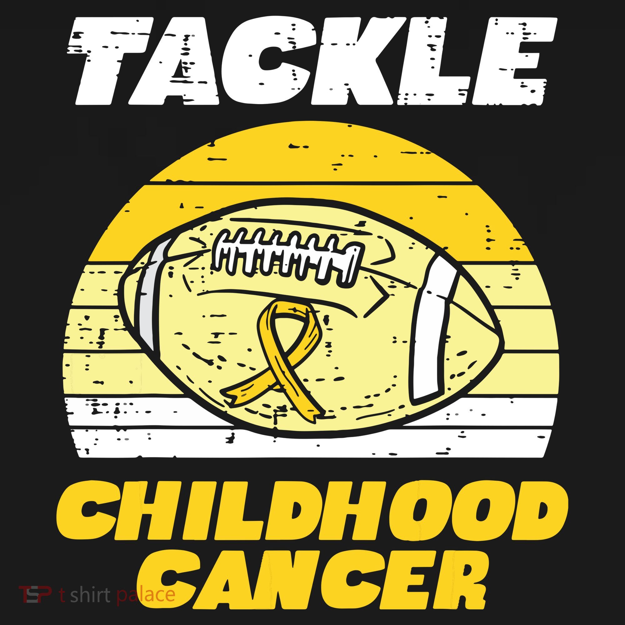 Football Tackle Childhood Cancer Retro Awareness Ribbon Women's Hoodie