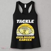 Football Tackle Childhood Cancer Retro Awareness Ribbon Women's Tank Top thumb 3