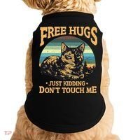 Free Tortoiseshell Cat Hugs Just Kidding Dont Touch Me Doggie Tank thumb 0