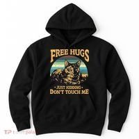 Free Tortoiseshell Cat Hugs Just Kidding Dont Touch Me Hoodie thumb 0